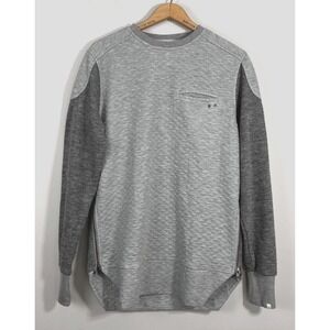 KOllAR Sweatshirt Mens‎ Large Gray Quilted Side Zips Streetwear Two tOne
